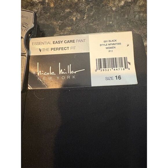 Nicole Miller Women's Black Dress Pants Plus Size 16 Workwear High Rise - Picture 5 of 11
